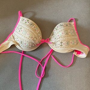 Victoria’s Secret Unique Beaded Bikini Top 34C